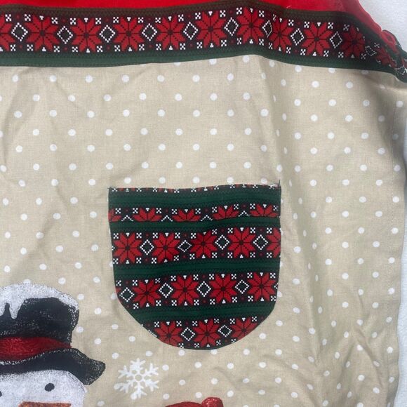 St. Nicholas Square Christmas Apron – Snowman Print – 100% Cotton - Picture 7 of 9